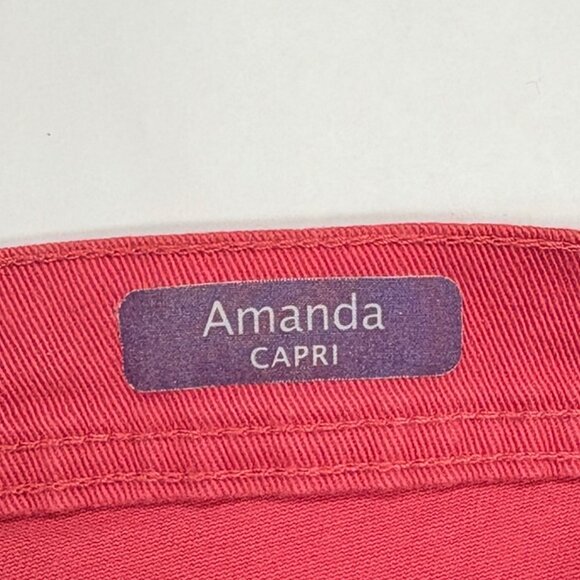 Gloria Vanderbilt Womens 14 Red Embellished Pockets Amanda Slit-Hem Capri Jeans - Picture 8 of 9